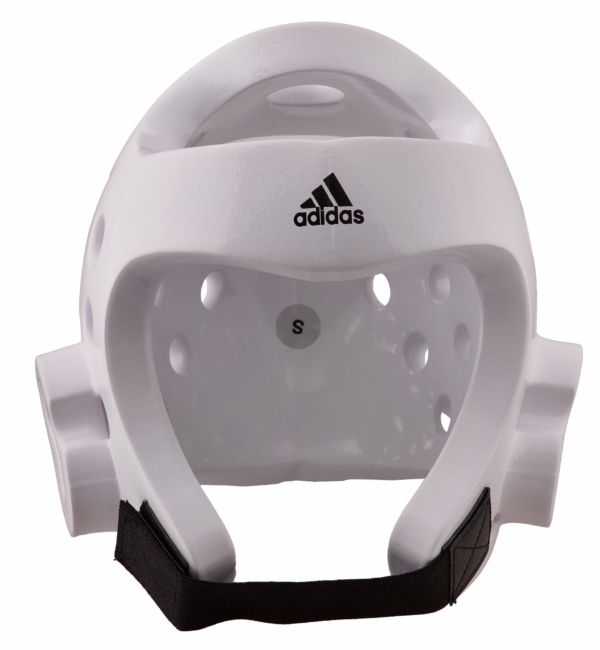 white adidas taekwondo head guard 3
