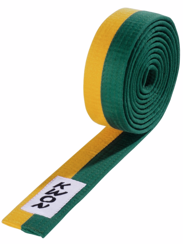 yellow green judo karate belt