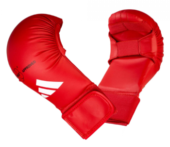 red wkf adidas karate gloves mitt 1