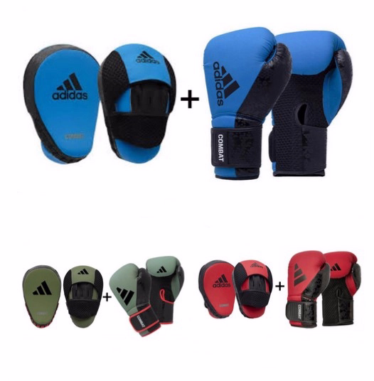 adidas combat 50 gloves and coaching mitts set adidas combat 50 gloves and coaching mitts set