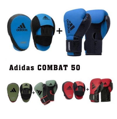 komplet adidas boksarskih rokavic in fokuserjev
