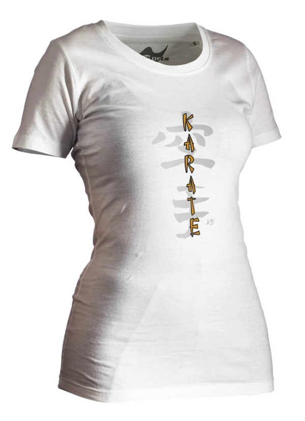 white women karate kanji t-shirt
