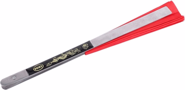dragon red metal taichi fan 2