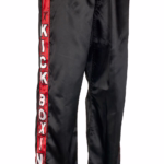 dolge črne saten kickboxing hlače