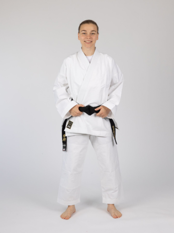 white traditional jujitsu gi uniform ronin