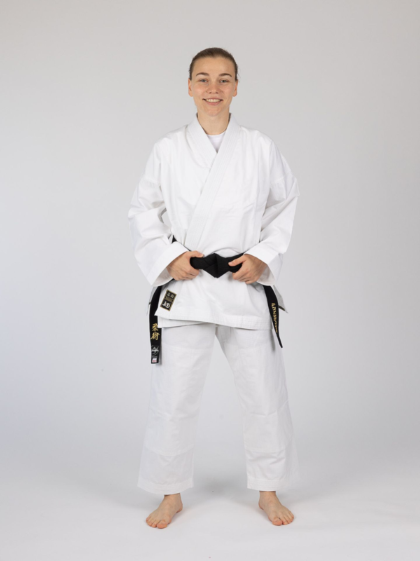 white traditional jujitsu gi uniform ronin