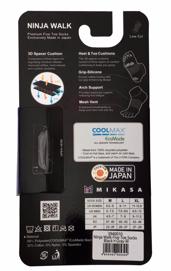 mikasa ninja walk five toe socks 5