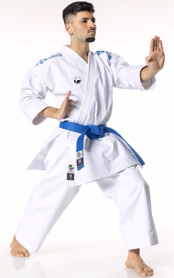 tokaido kata kimono z modrim ramenskim vezenjem