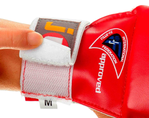 rdeč JJIF ju-jitsu set rokavic in ščitnikov 4