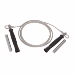 adjustable steel skipping rope with weights in grips