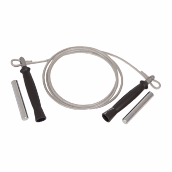 adjustable steel skipping rope with weights in grips