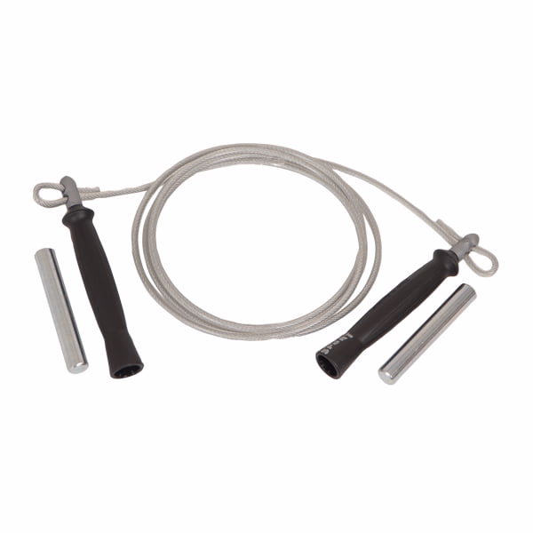adjustable steel skipping rope with weights in grips