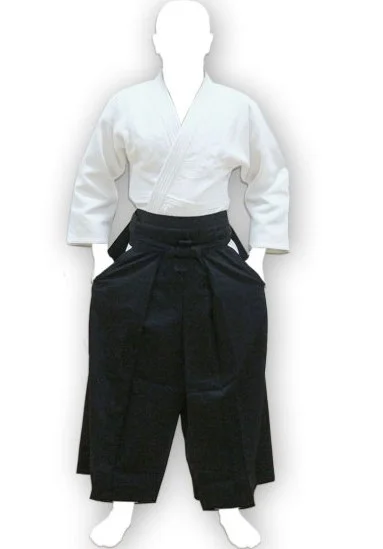 Hakama Traditionnel Noir YariNoHanzo - Pour Aikido, Kendo & Iaido - 65% Polyester 35% Rayonne