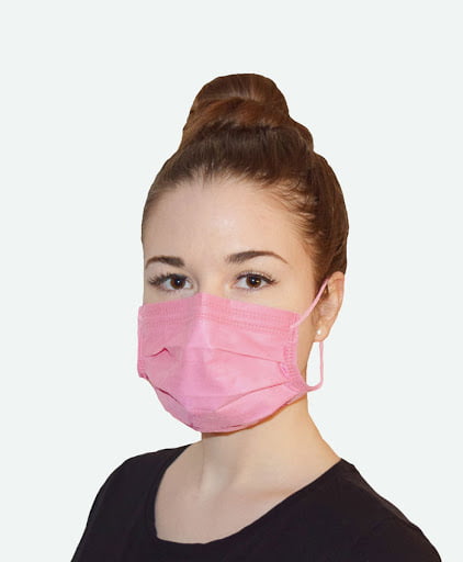 Set 10 troslojnih higienskih obraznih mask roza barve1