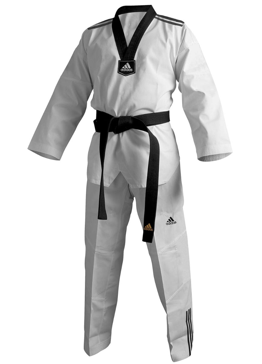 taekwondo kimono dobok adidas črn ovratnik1